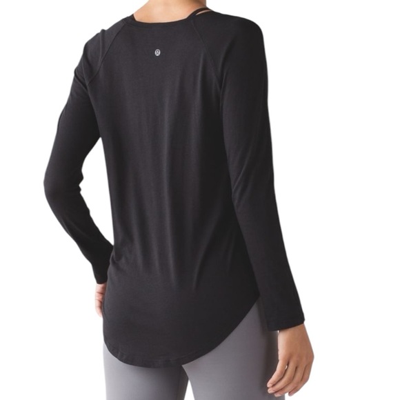 LULULEMON Black Locarno Long Sleeve Tee Shirt | Lightweight Scoop Neck Top | 6 - Picture 5 of 9